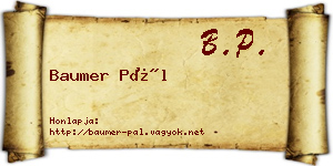 Baumer Pál névjegykártya